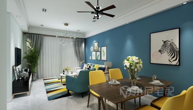 100㎡/三室兩廳一衛/混搭