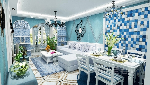 90㎡/兩室兩廳一衛/地中海